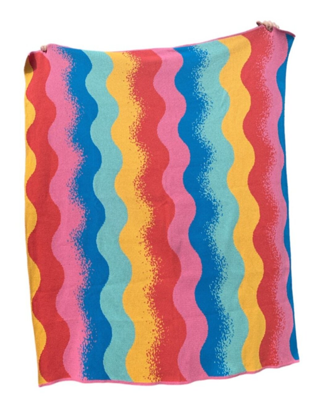 Starbucks Jade Purple Brown Exclusive Blanket Bright Colorful Waves 62 x 50" New